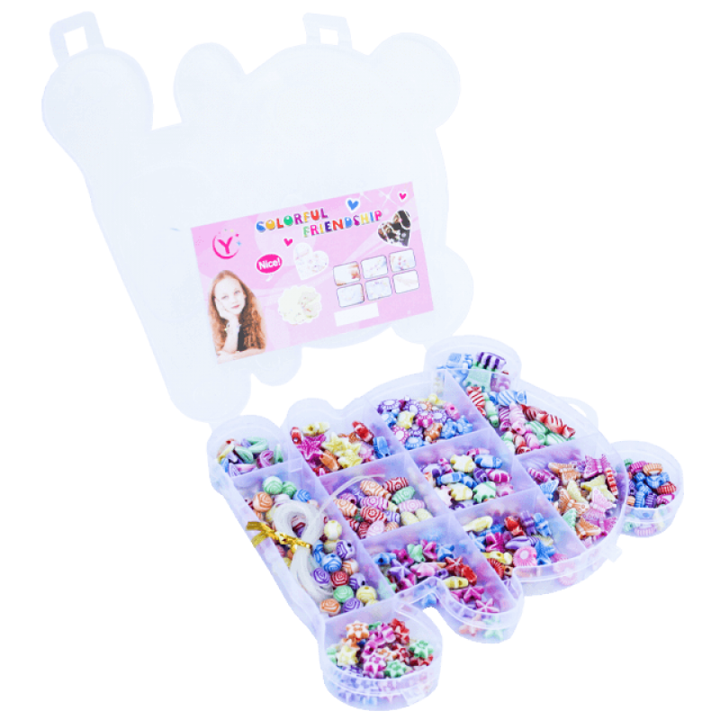 Set creativ margele cutie plastic ursulet